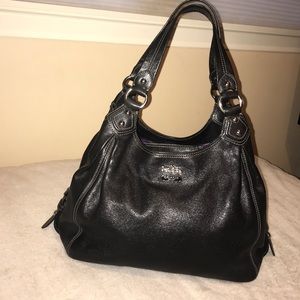 Black leather Coach bag