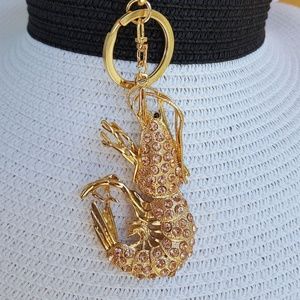 Shrimp Rhinestone Keychain
