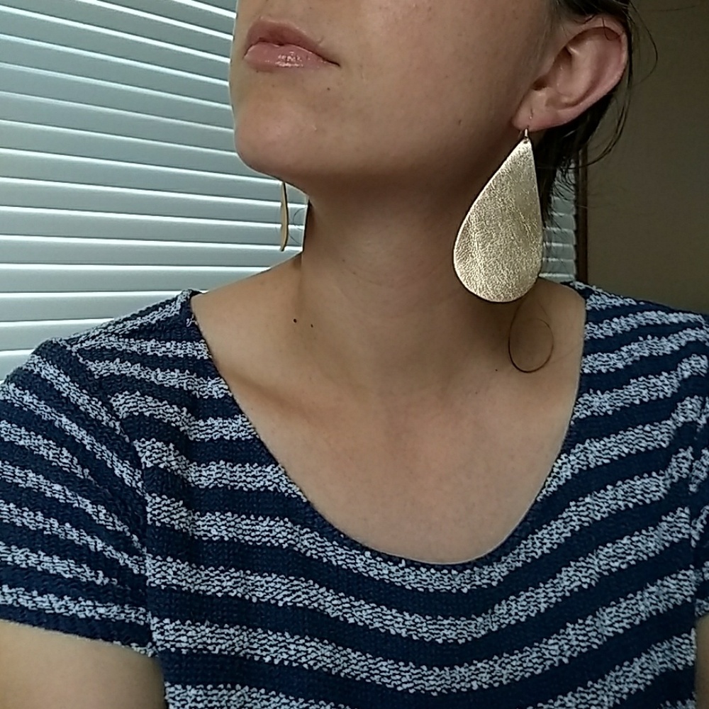 Bronze Leather Teardrop earrings