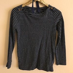 Navy Striped J. Crew Long Sleeved Painter Tee