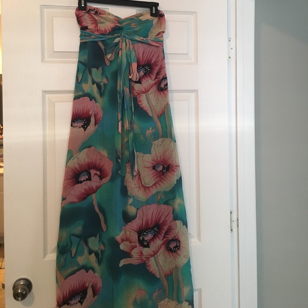 Floral tie front maxi
