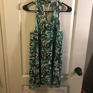 Gently used green leafy dress size small