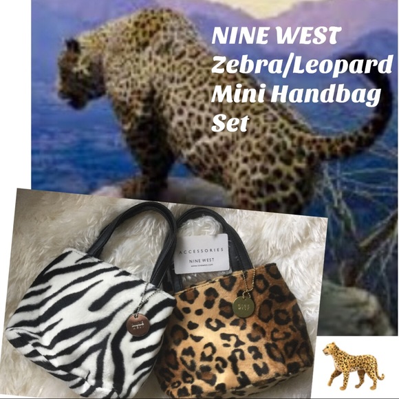 Nine West Handbags - NINE WEST ZEBRA / LEOPARD MINI BAG SET 8 1/2x6x3