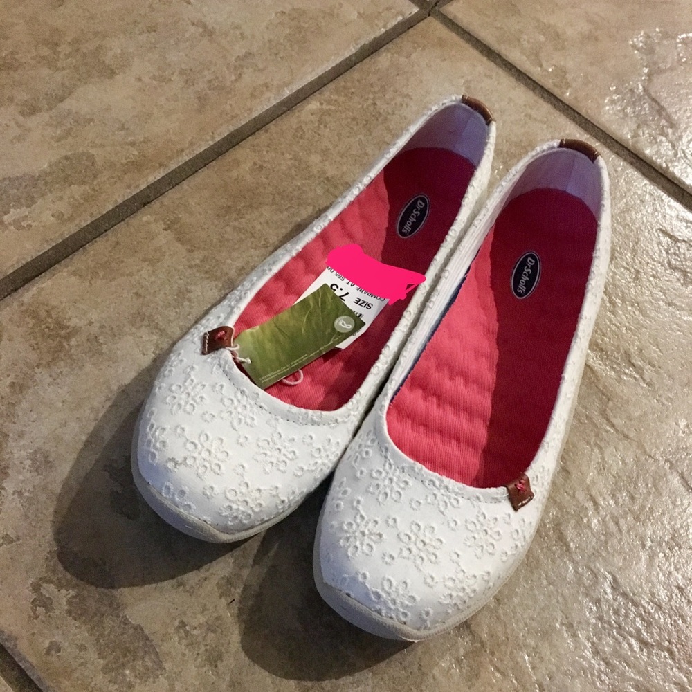 Dr. Scholl's white flat shoes