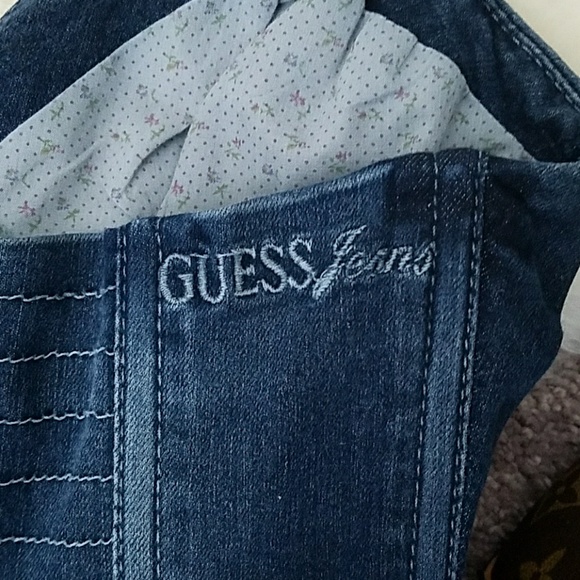 Guess Melia Ruffle Layered Denim Dress w/ Bustier - Picture 3 of 6