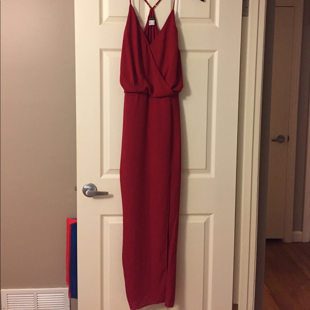 Long red dress