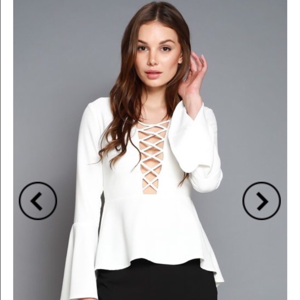 LACE UP PEPLUM TOP