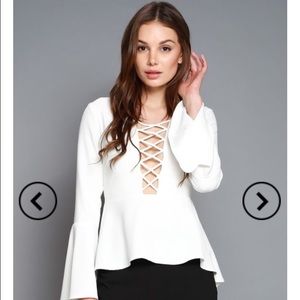 LACE UP PEPLUM TOP