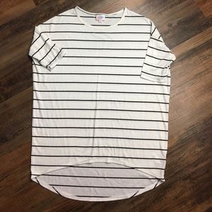 White and black lularoe stripe Irma