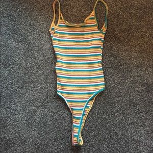 MUST GO Zara high cut colorful striped bodysuit