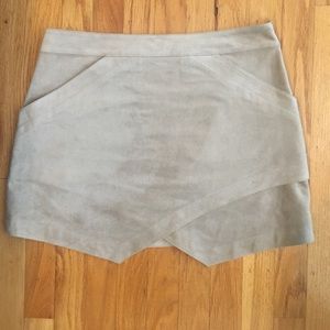 BCBG tan suede skirt