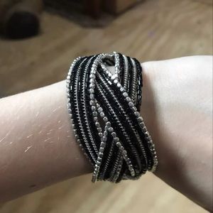 Silver and black bangle NWOT