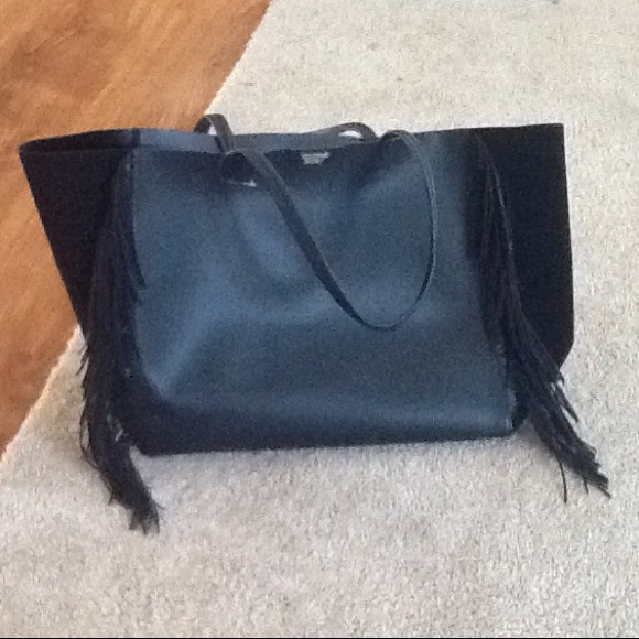 Large Victoria secret black fringe tote - Picture 1 of 4