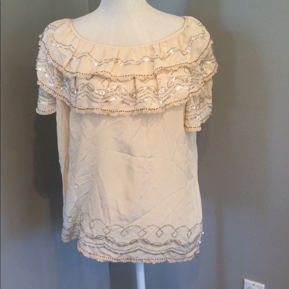 BCBG MAXAZRIA embroidered top
