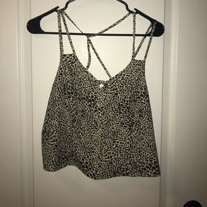 Animal Print B&W Crop Top Small