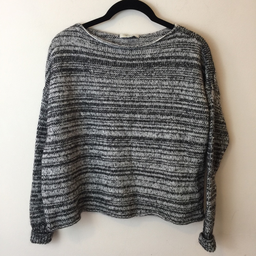 Madewell Grey Knit Wool Alpaca Boat Neck Sweater - Picture 1 of 8