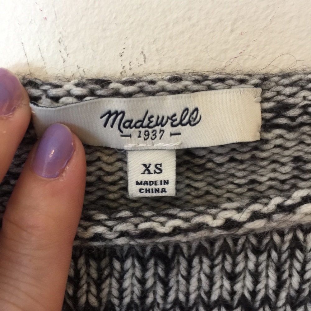 Madewell Grey Knit Wool Alpaca Boat Neck Sweater - Picture 5 of 8