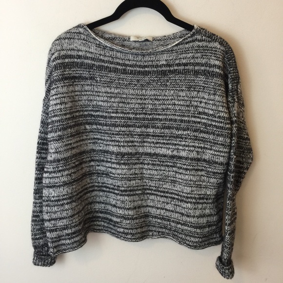 Madewell Grey Knit Wool Alpaca Boat Neck Sweater - Picture 3 of 8