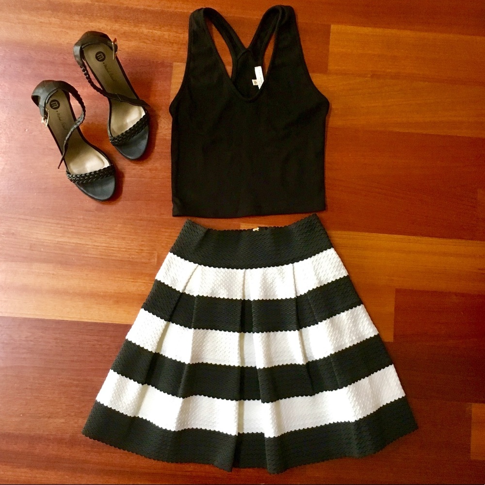 Honey Bunch Black and White Stripe Skirt