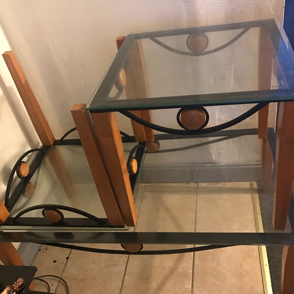 Glass Coffee table set