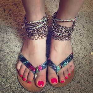 Bakers colorful chain sandals