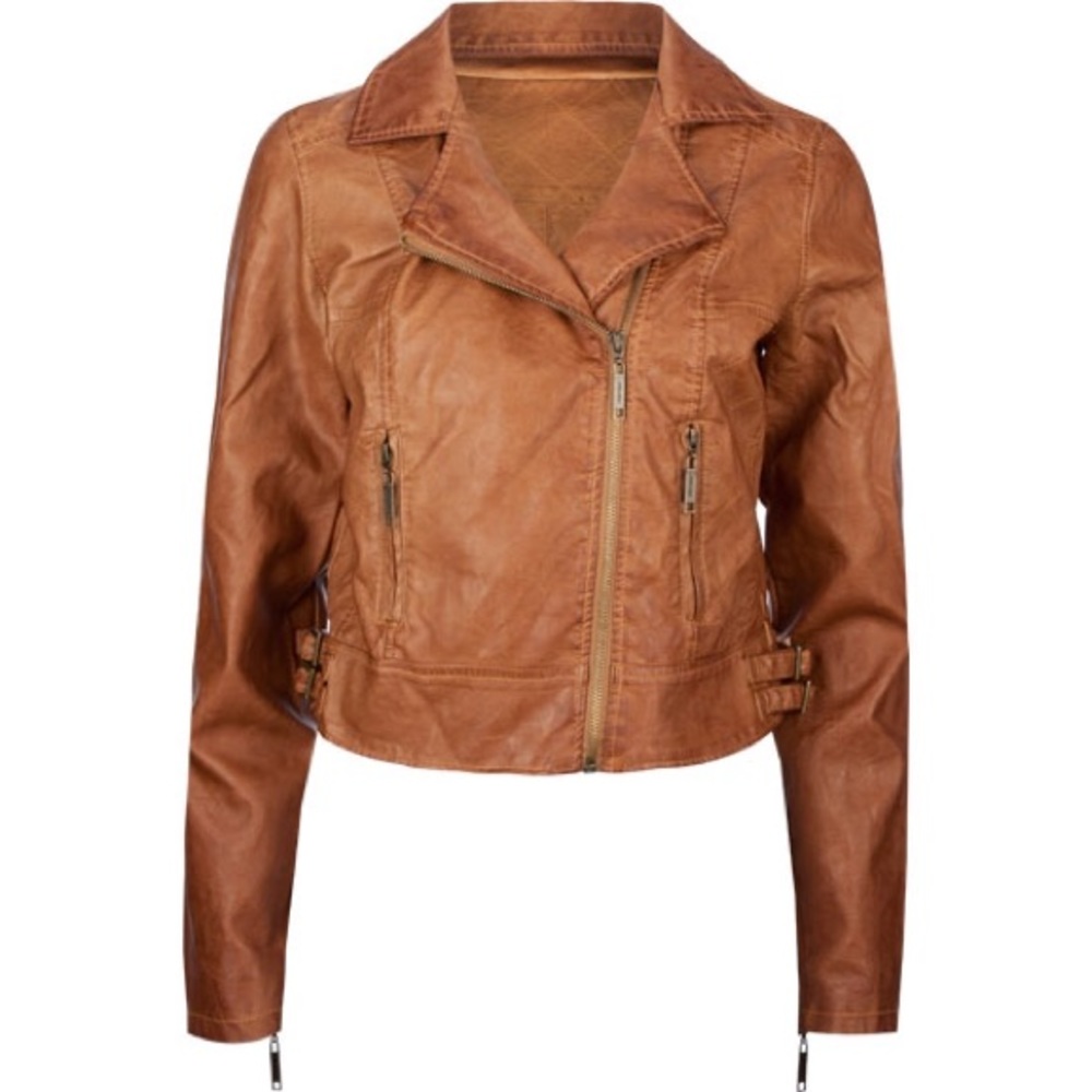 Faux Leather Moto Jacket