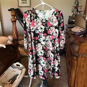 Floral cross front dress