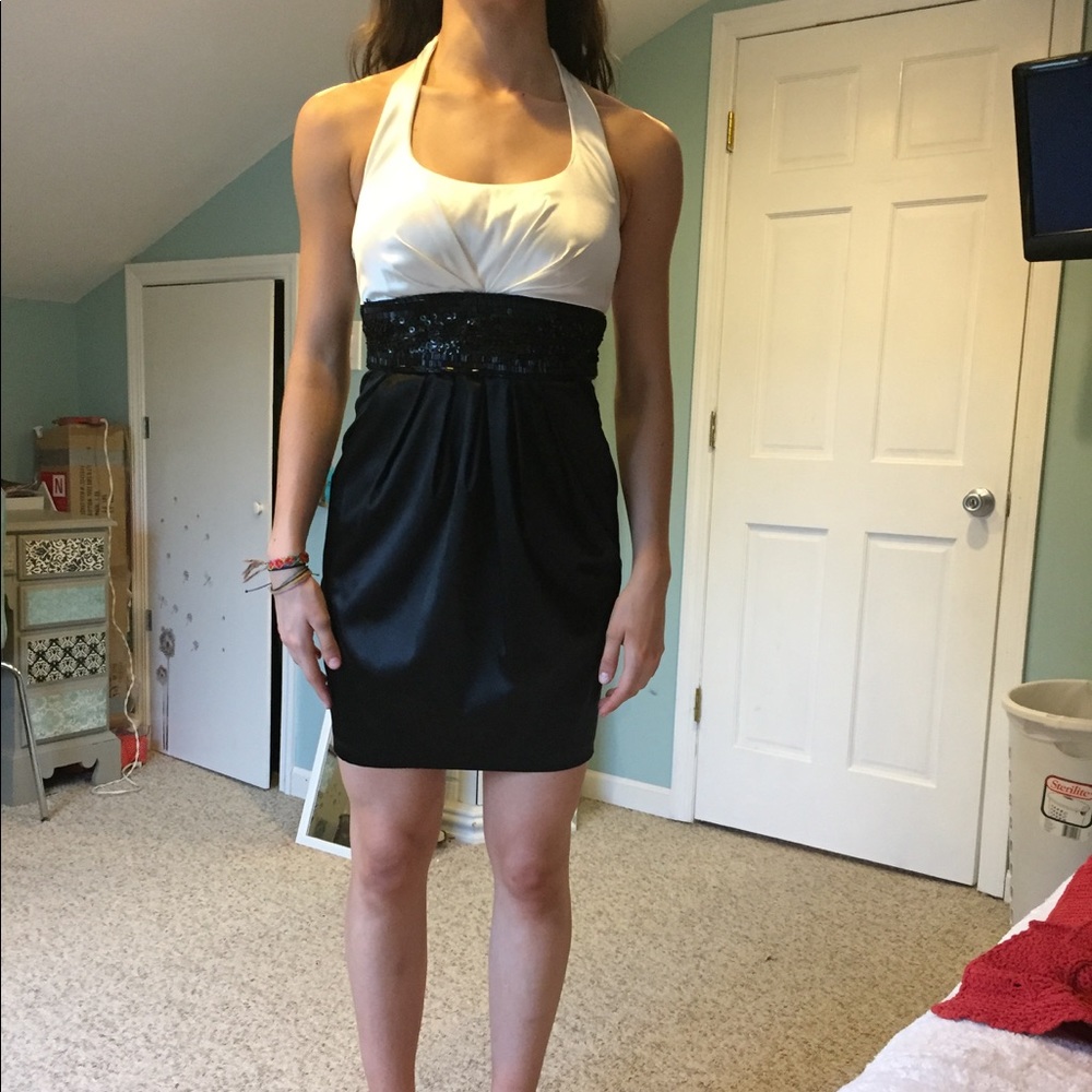 Formal, white on top, black on bottom, black belt