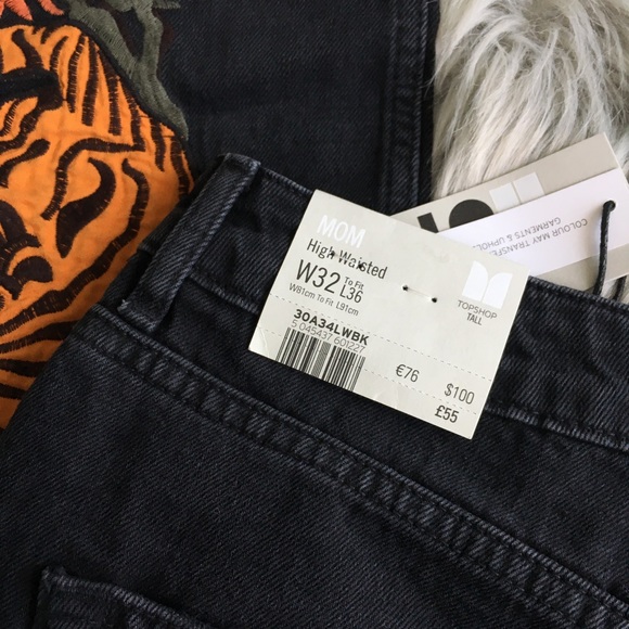 SOLD. Topshop Embroidered Tiger Mom Jeans - Picture 4 of 4