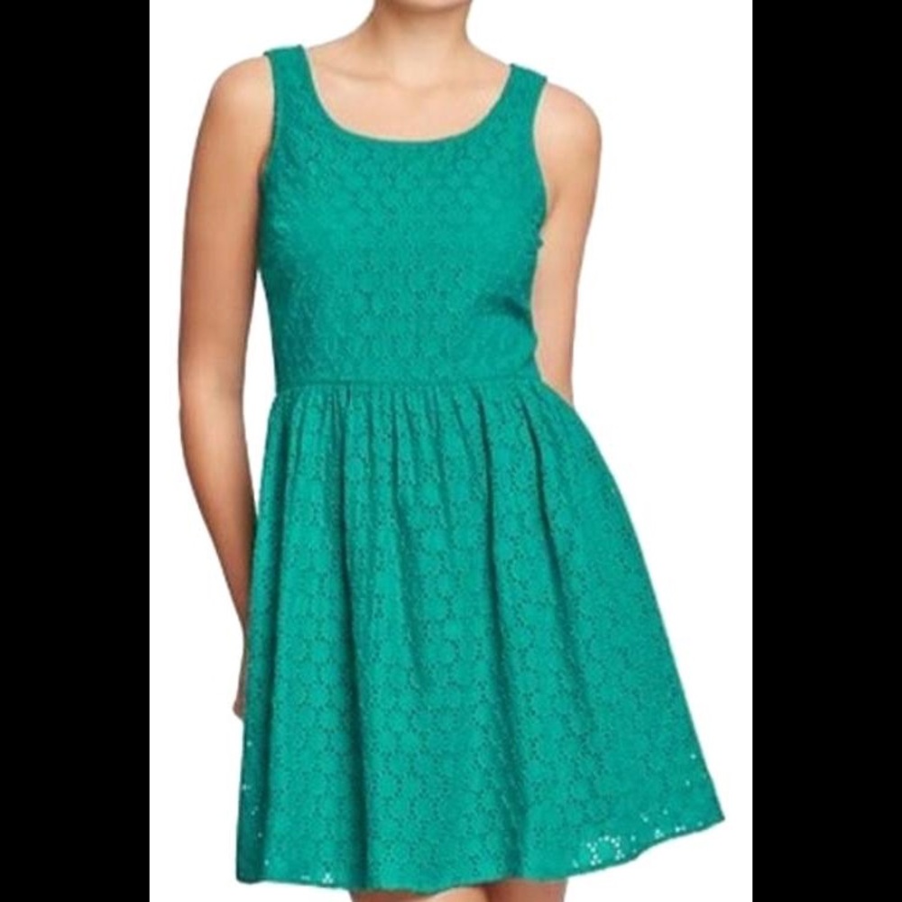 Old Navy Green eyelet dress