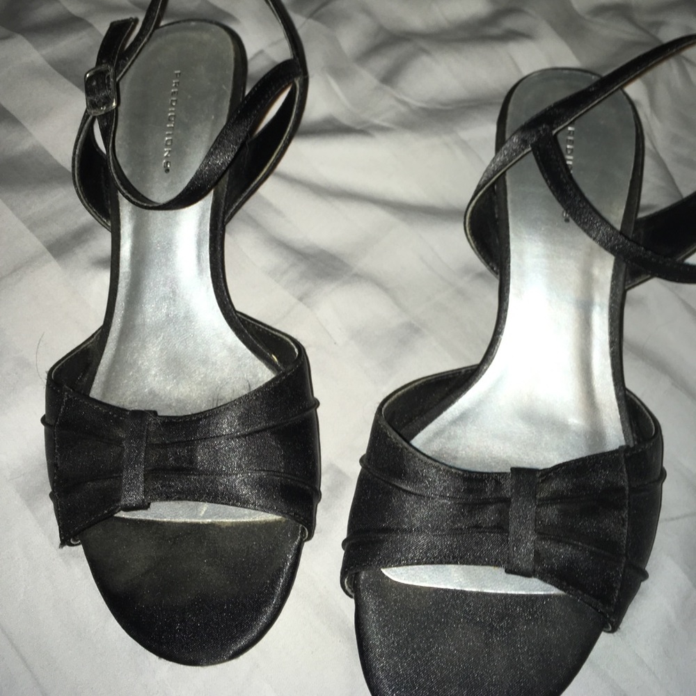 Satin kitten heels.
