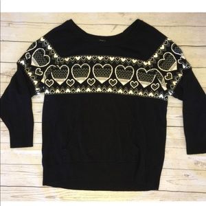 Black white hearts torrid sweater