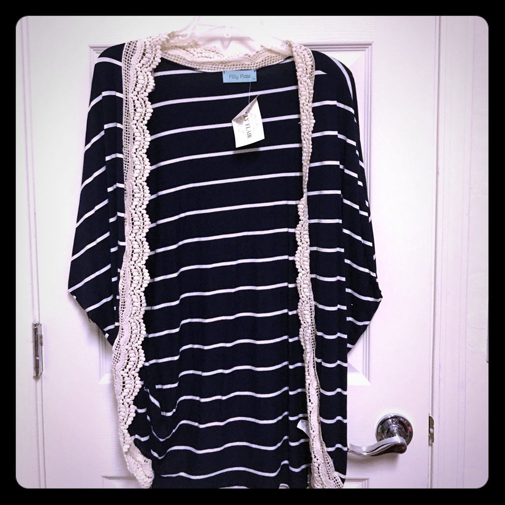 Blue and white sweater NWT
