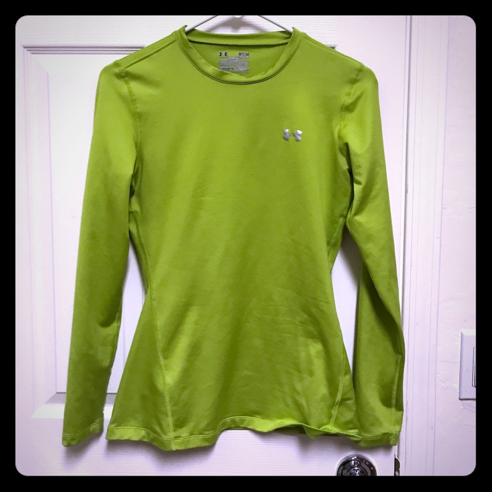Never worn, under amour Neon green cold gear top