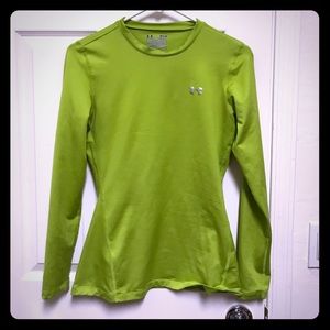 Never worn, under amour Neon green cold gear top