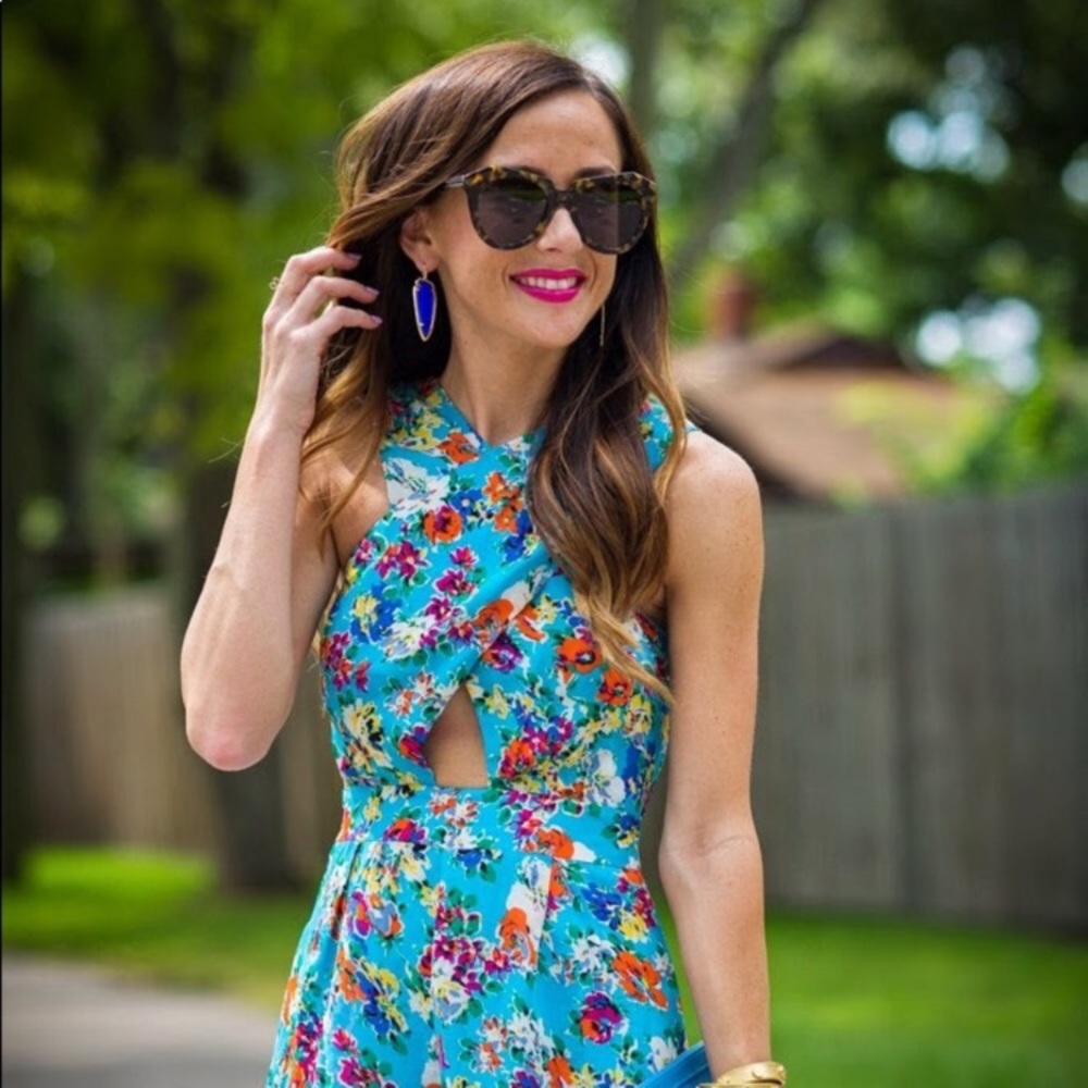 Topshop Floral Peekaboo Romper