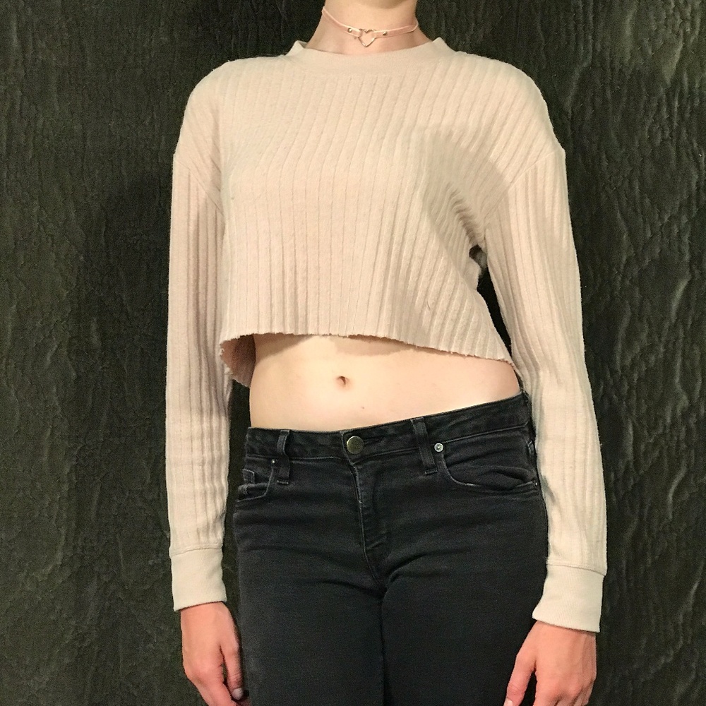 Me to We PacSun Cropped Blush Sweater