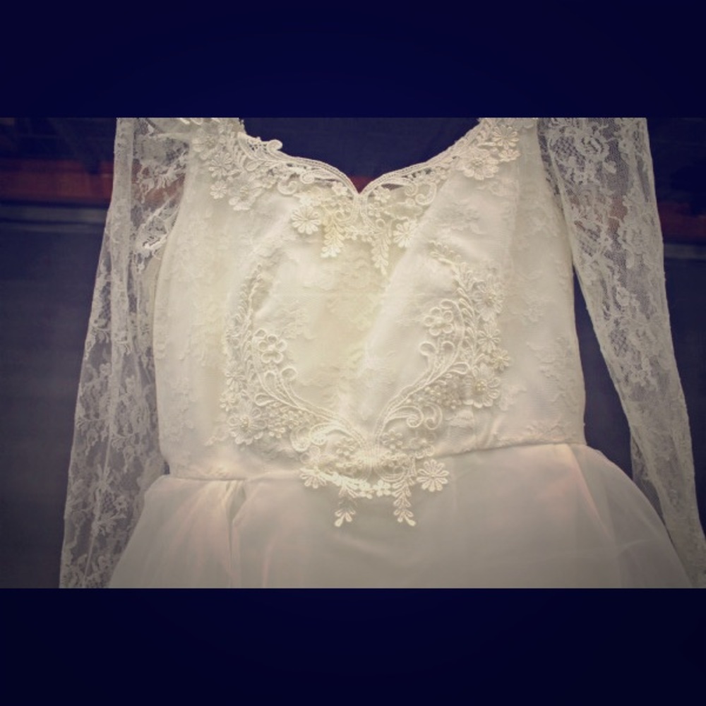 Vintage lace wedding gown