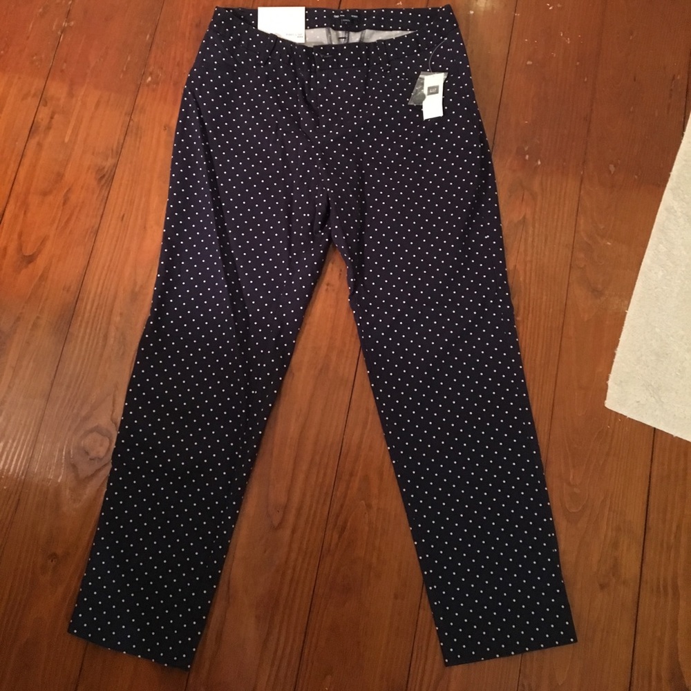 Navy polka dot capris!