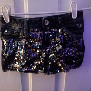 Girls Justice sequined jean shorts size 12