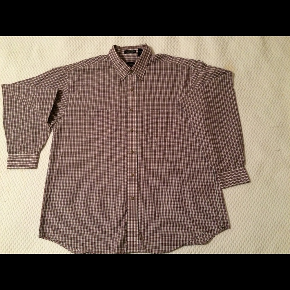 Van Heusen shirt L 16-16.5 plaid