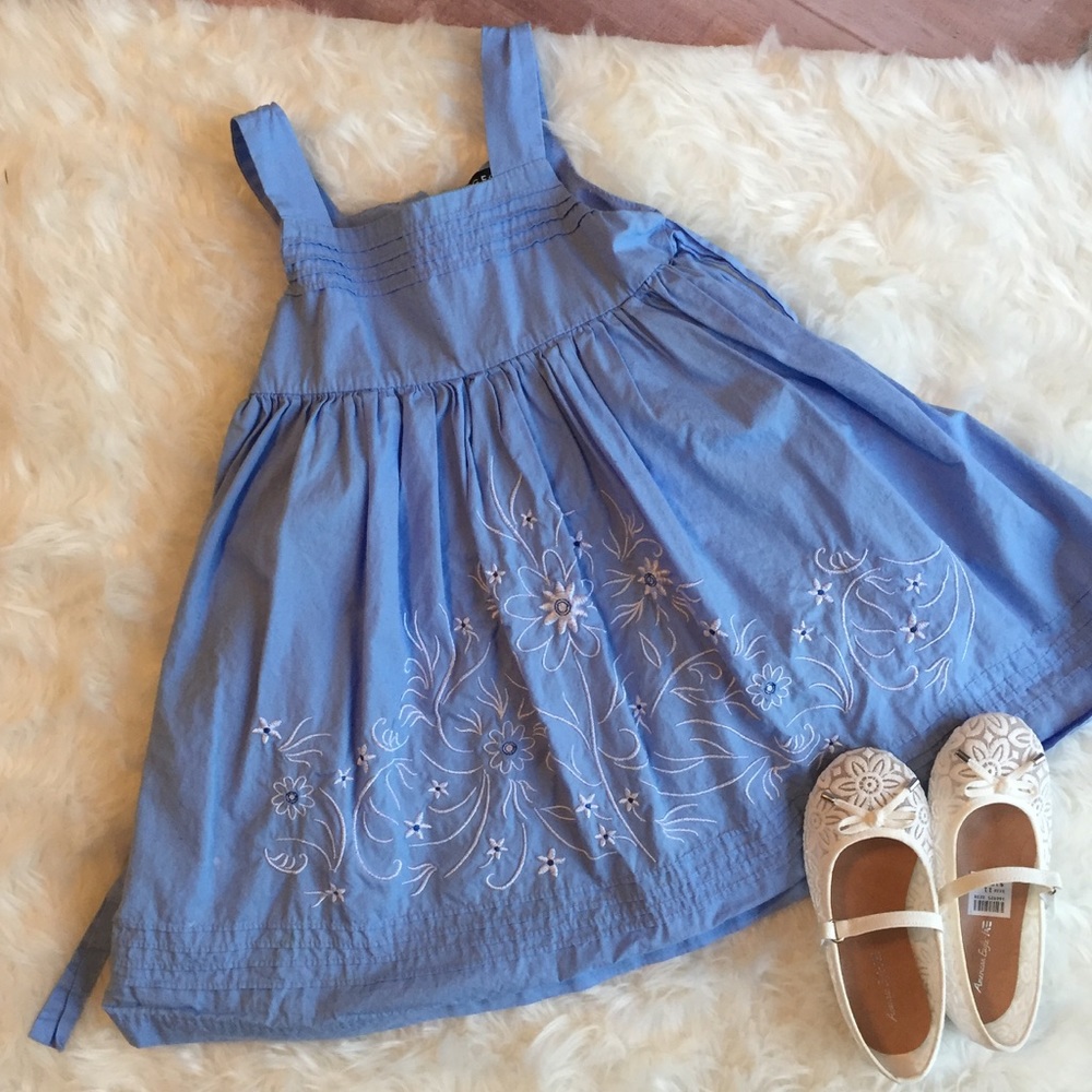 Blue floral embroidered dress 5