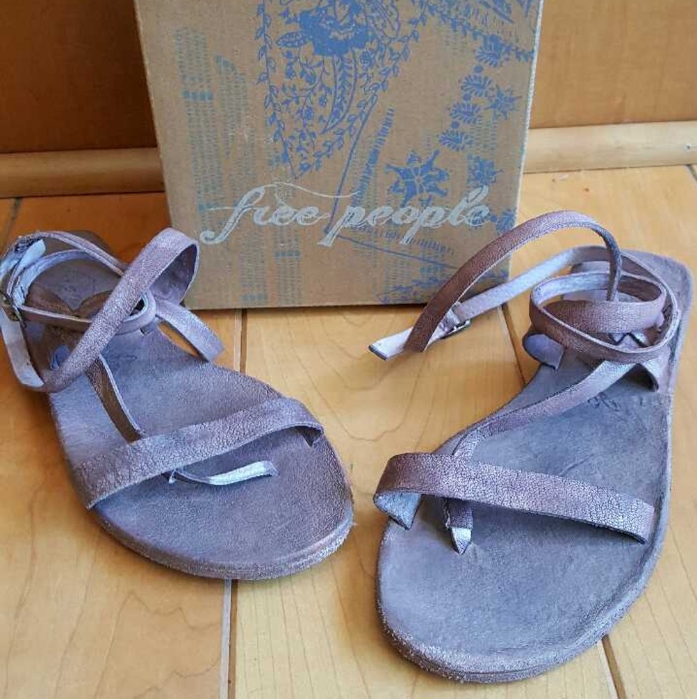 Free People Ankle Wrap Strap Leather Sandals