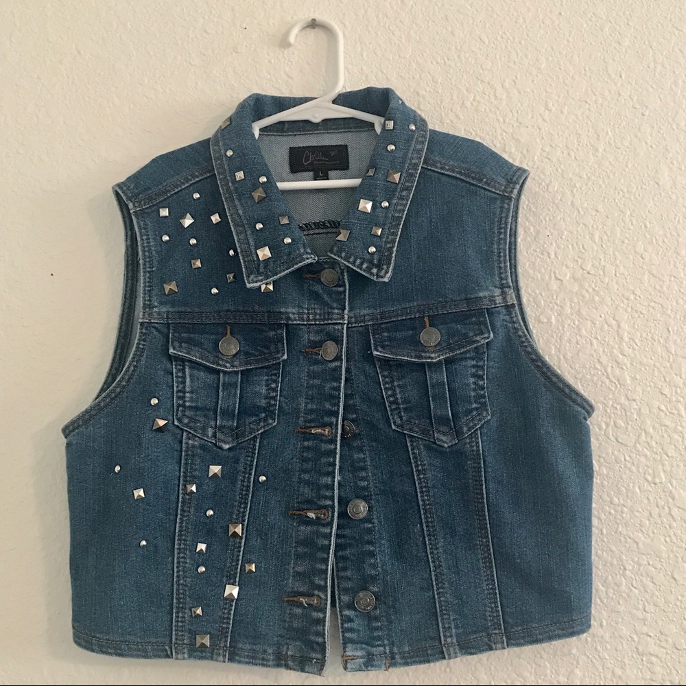 Denim Embellished Vest