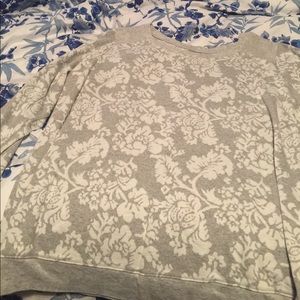 Gray floral long sleeve
