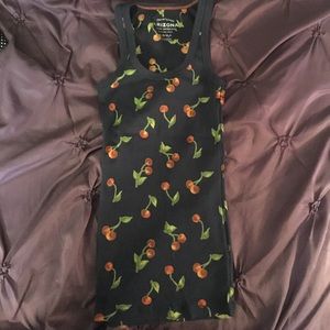 Navy ribbed Arizona Tank (never worn) w/ cherries
