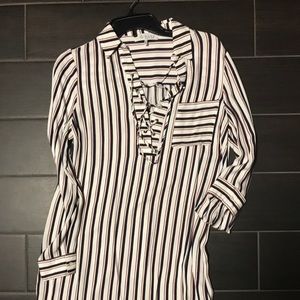 Stripe lace up dress