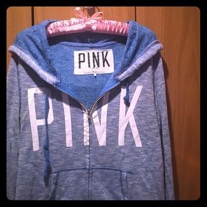 Blue Victoria's Secret PINK zip up hoodie