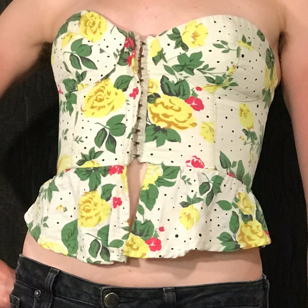 Kimchi Blue Corseted Rose Spotted Bustier