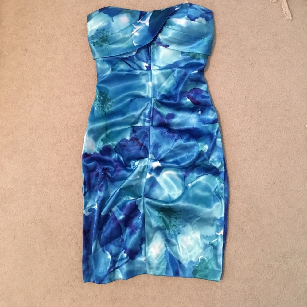 Tight, watercolor homecoming dress